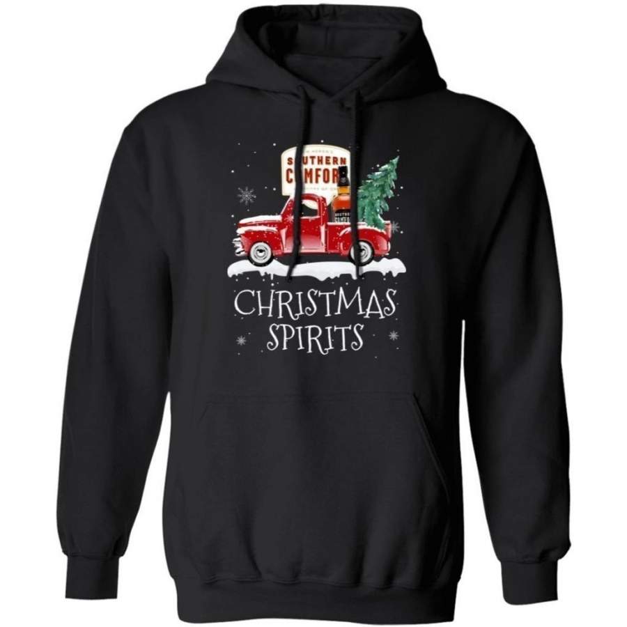 Christmas Spirits Southern Comfort Hoodie Whisky On Red Truck Xmas Gift VA10