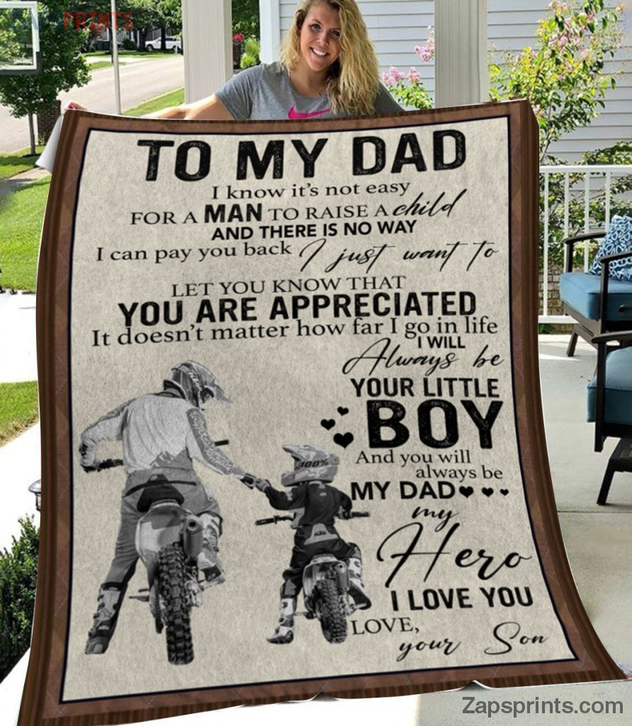 Gift For Dad  – To My Dad – Motorcycle – I Know It’S Not Easy – Son Gift To Dad – Blanket