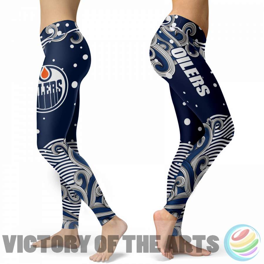 Great Summer With Wave Edmonton Oilers Leggings