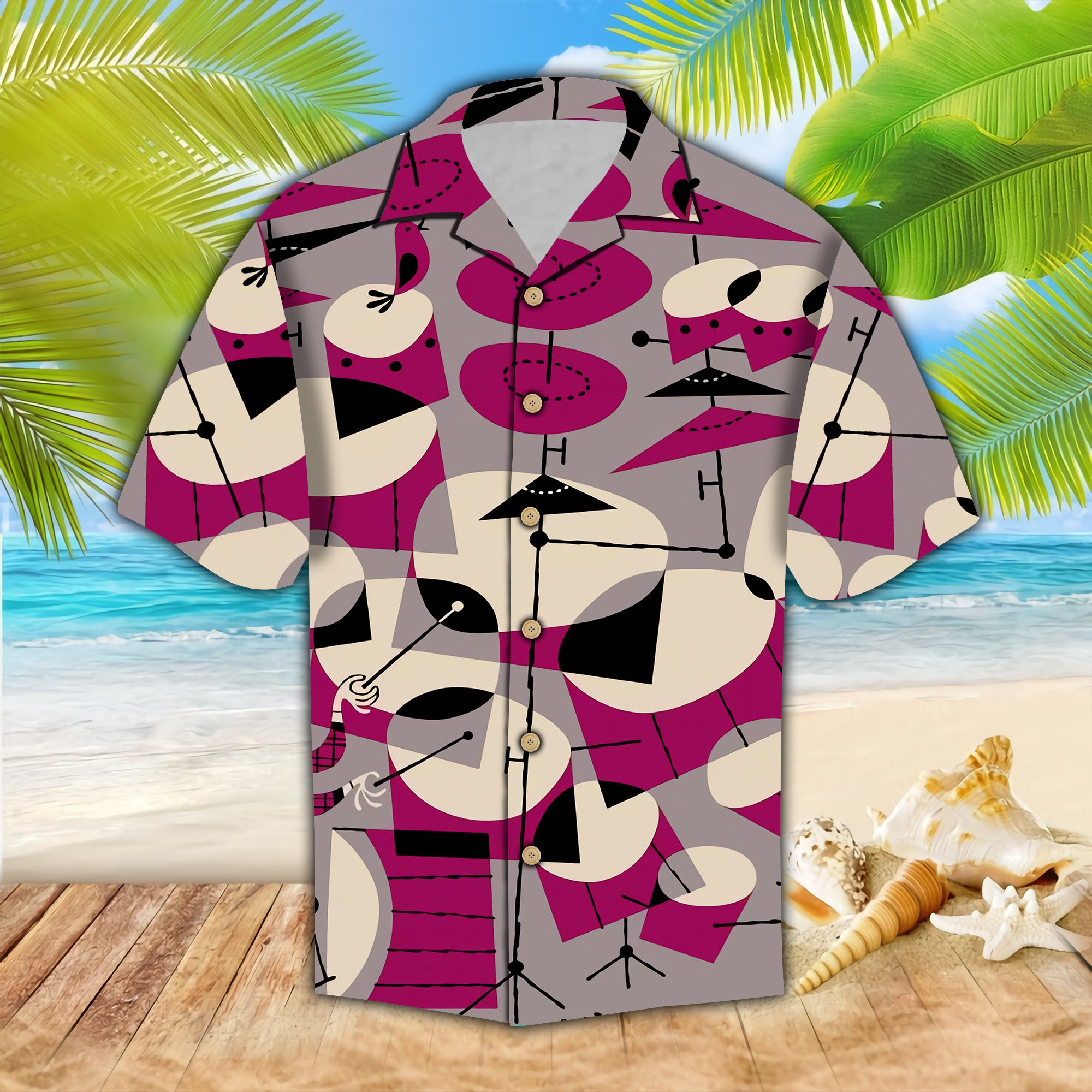 Seamless Abstract Drum Hawaii Shirt Ha61168