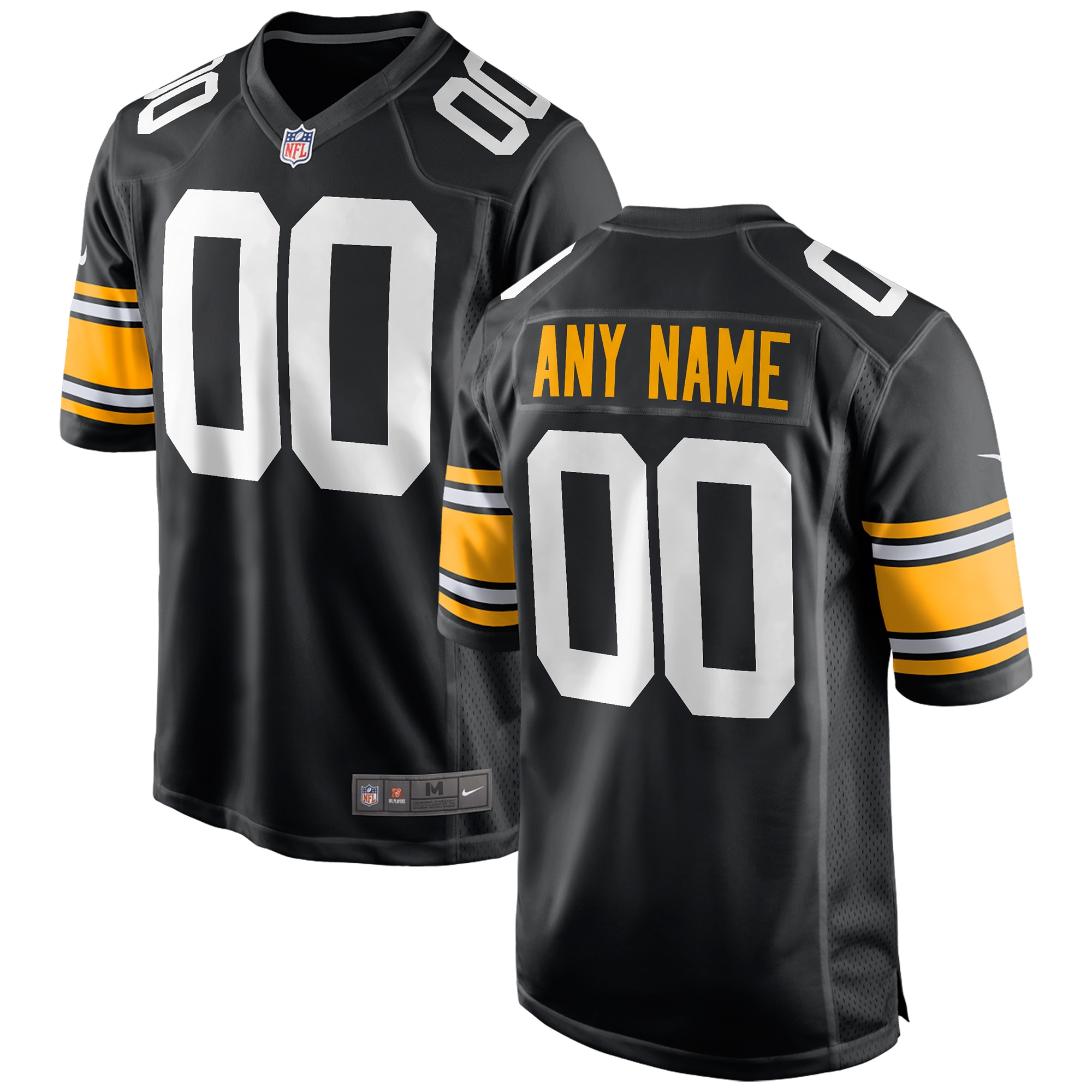 Pittsburgh Steelers Alternate Custom Game Jersey – Black 2