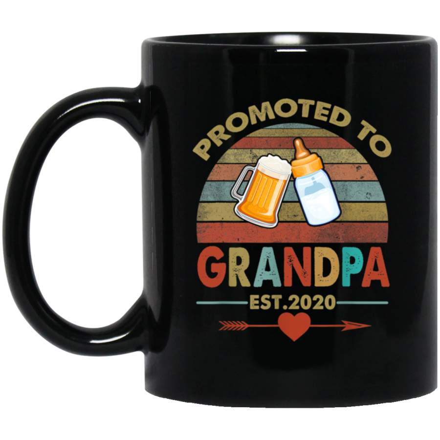 Promoted to Grandpa est 2020 Vintage Arrow Black Mug