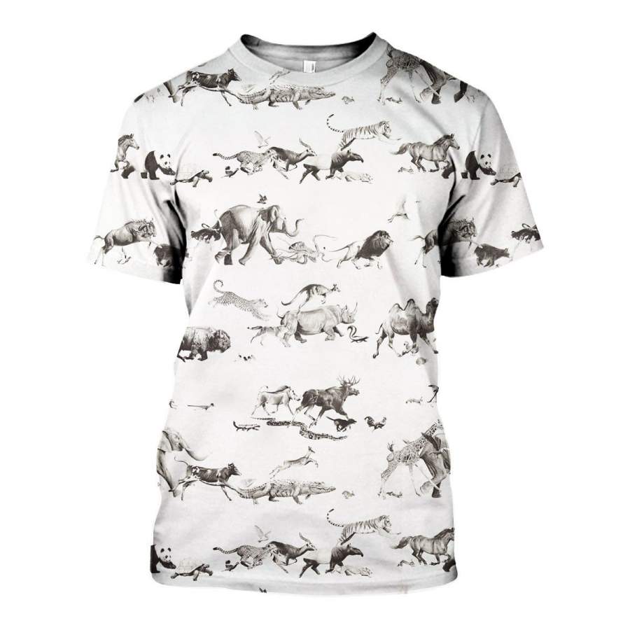 3D All Over Printed Animal Running Shirts and Shorts