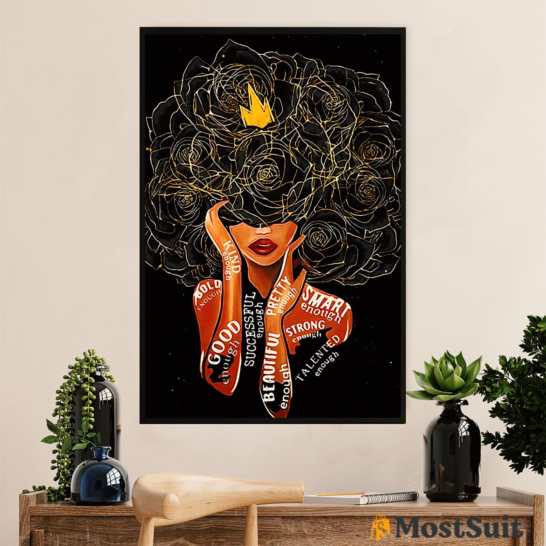 African American Afro Poster | Gift For Black Girl | Juneteenth Day Room Wall Art – Bold Kind Smart Girl