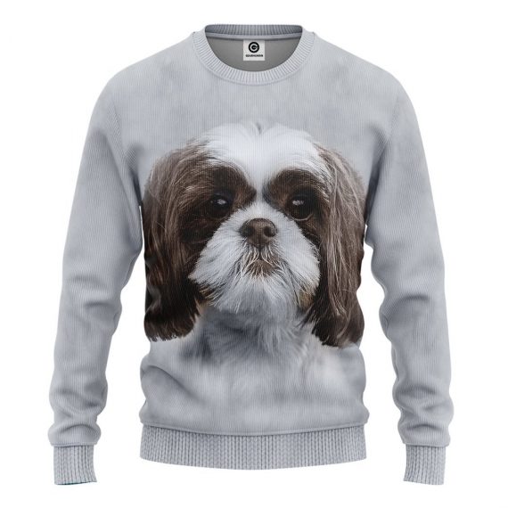 3D Shih Tzu Dog All Over Print Unisex Sweatshirt For Dog Lovers