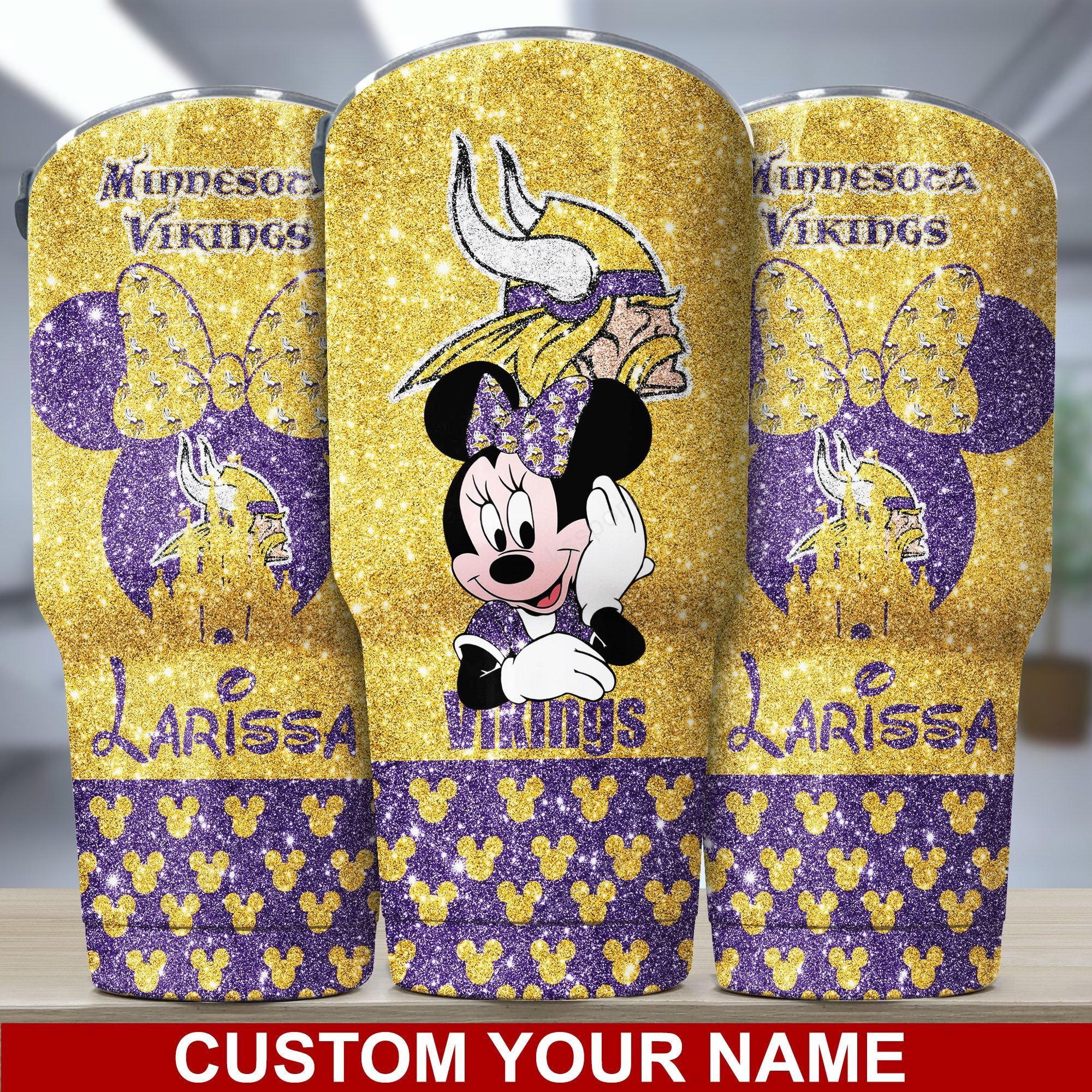 Minnesota Vikings Custom Name Tumbler Bg394