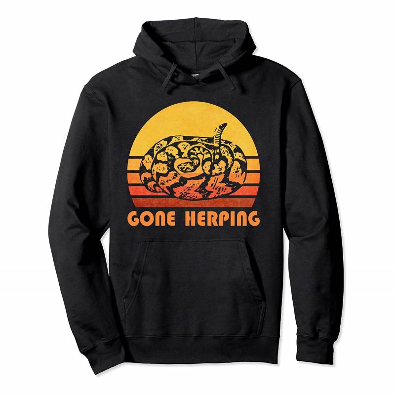 Retro Herping Snake Reptile Animal Amateur Herpetologist Pullover Hoodie, T-Shirt, Sweatshirt