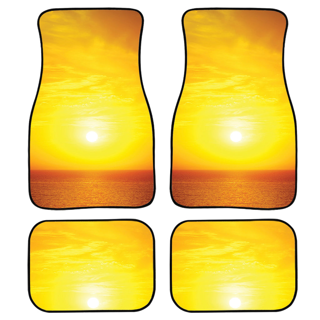 Sunset Over Sea Print Front And Back Car Floor Mats, Front Car Mat