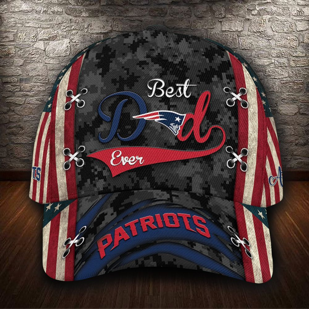 Personalized New England Patriots Best Dad All Over Print 3D Baseball Cap