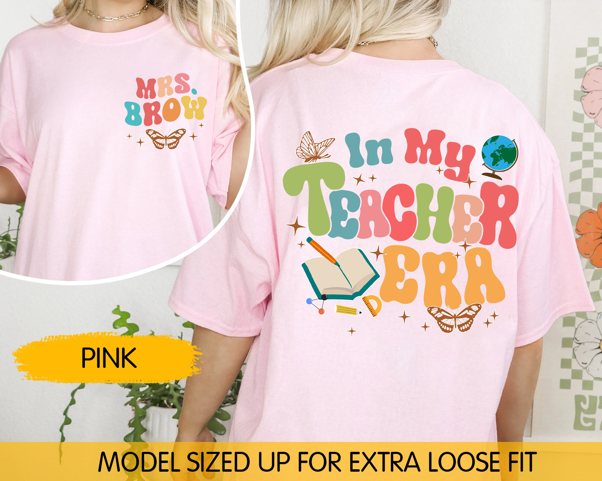 Teacher Shirt, In My Teacher Era Shirt, Personalized Teacher, Back To School Teacher Shirt, Teacher Last Name, Groovy Teacher School Shirt