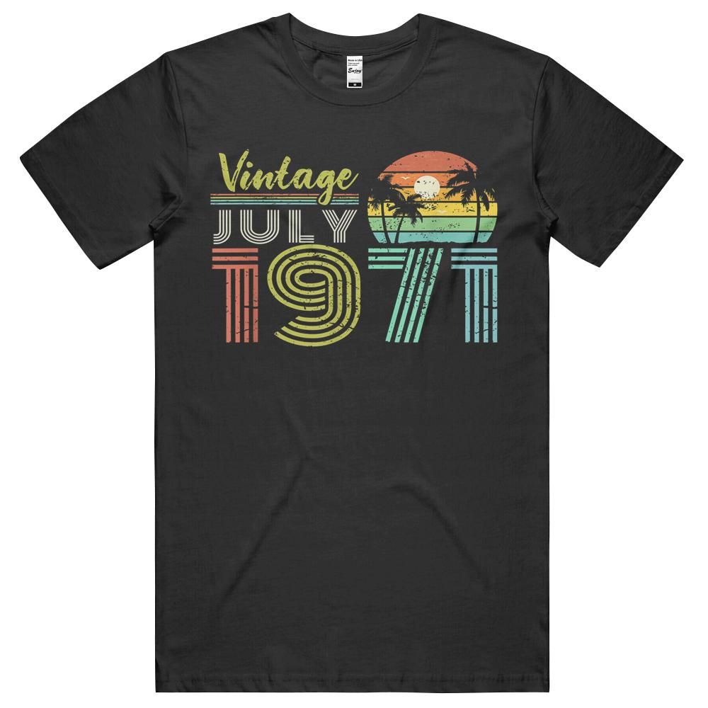 50th Birthday Gift Vintage July 1971 Fifty Years Old Unisex Shirt