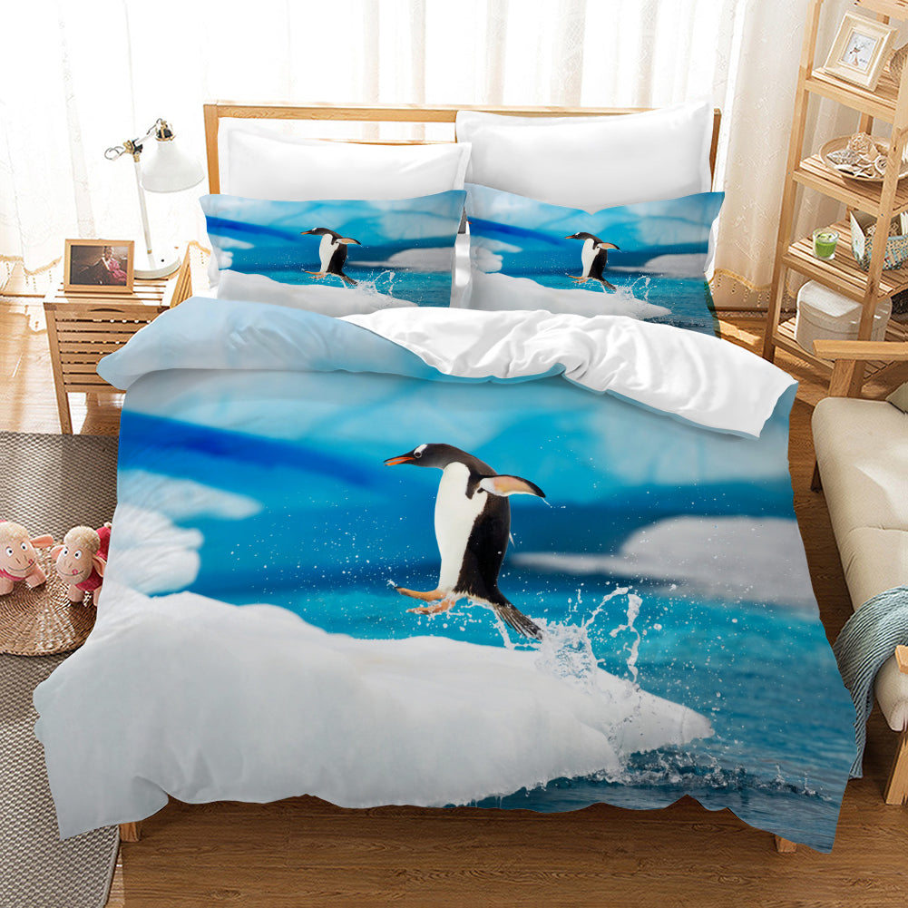 3D Polar Penguin Quilt Cover Set Bedding Set Pillowcases 110