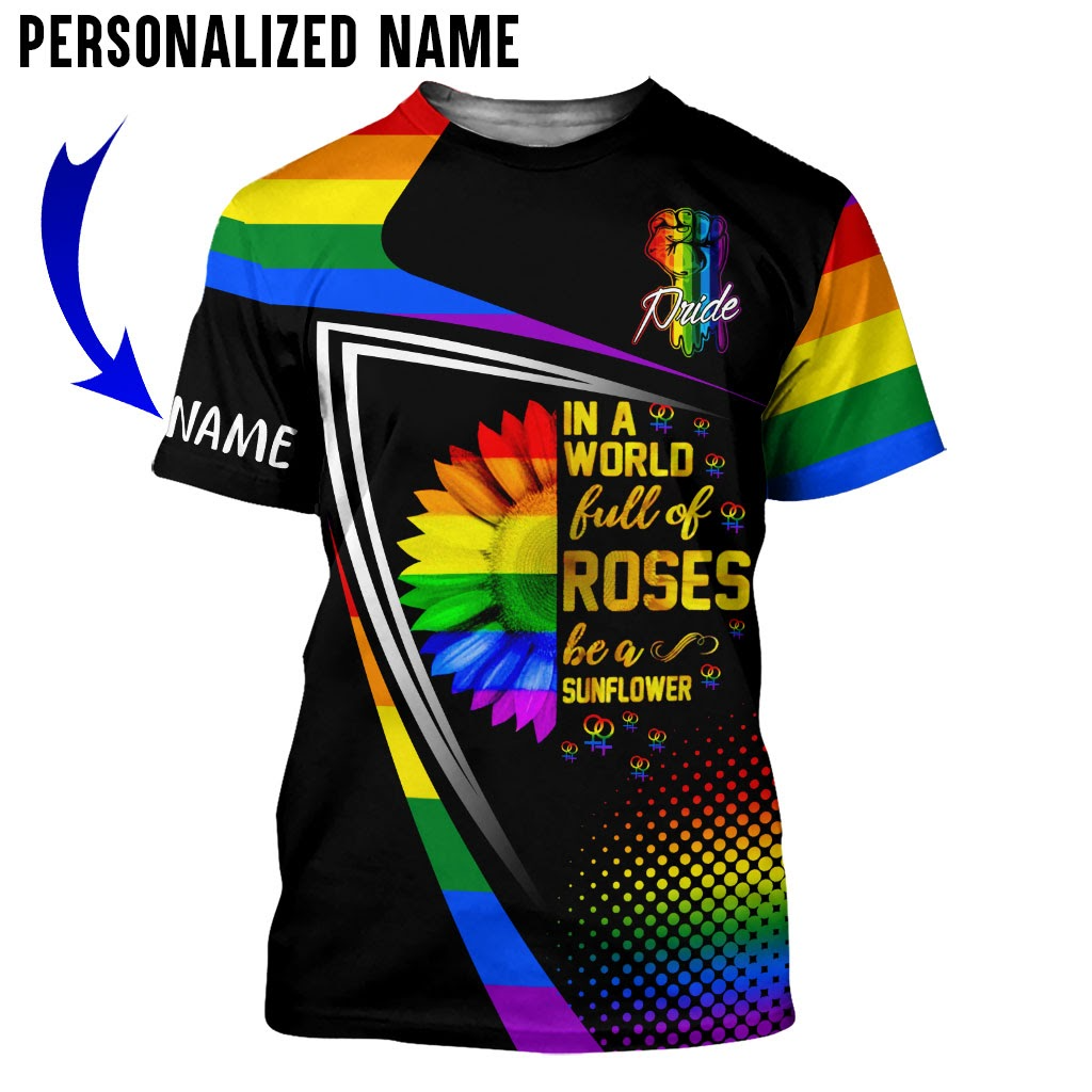 Custom Pride Shirt For Gay Men, Sunflower Pride T Shirt For Pride Month, Lesbian Pride Shirt