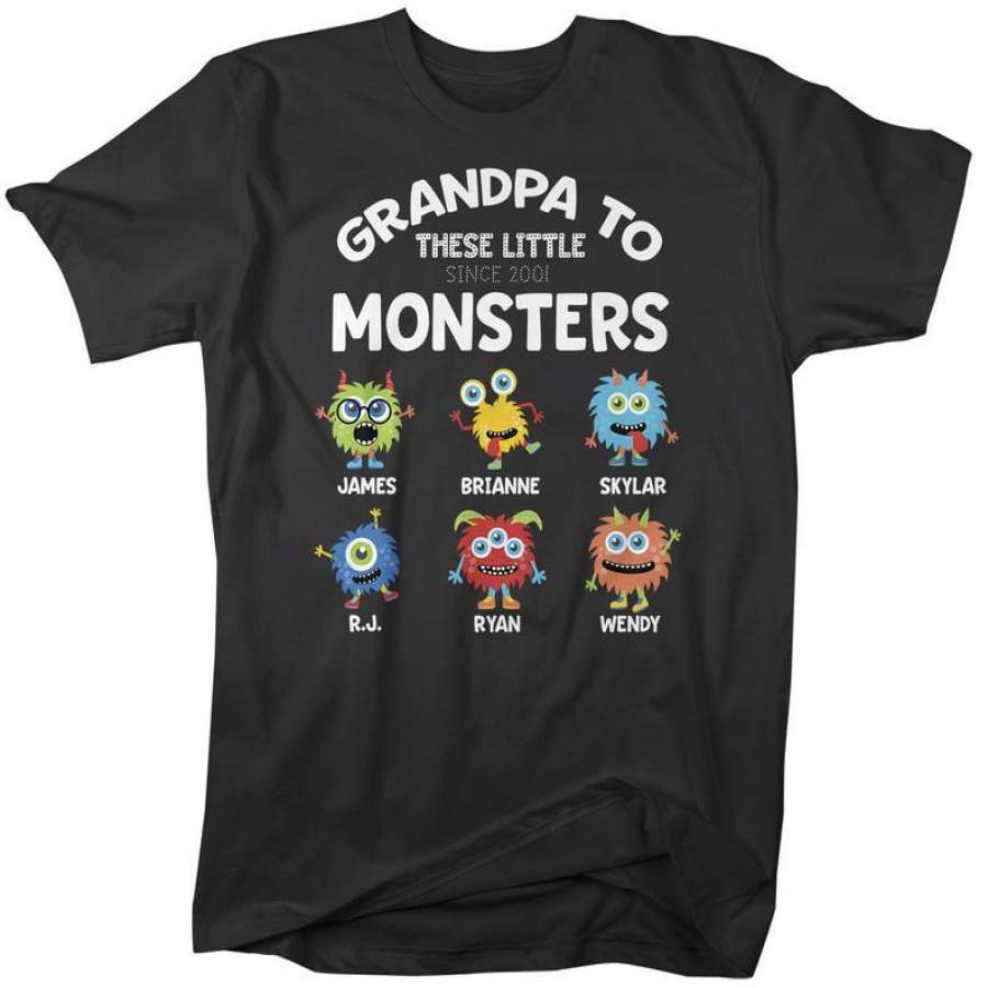 Personalized Grandpa T-Shirt Grandpa To Little Monsters Cute Custom Grandpa Gift Idea Father’s Day Gifts