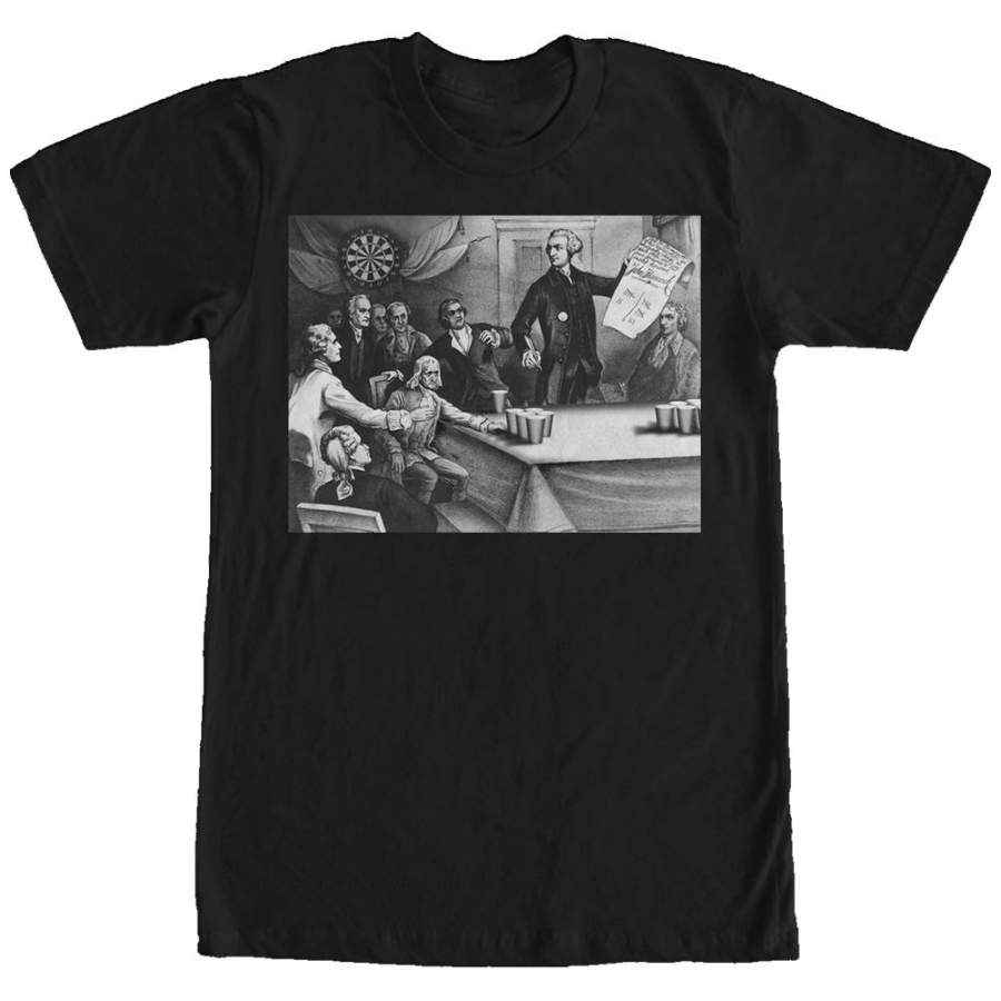 Lost Gods Men’s Founding Fathers Pong  T Shirt Black S