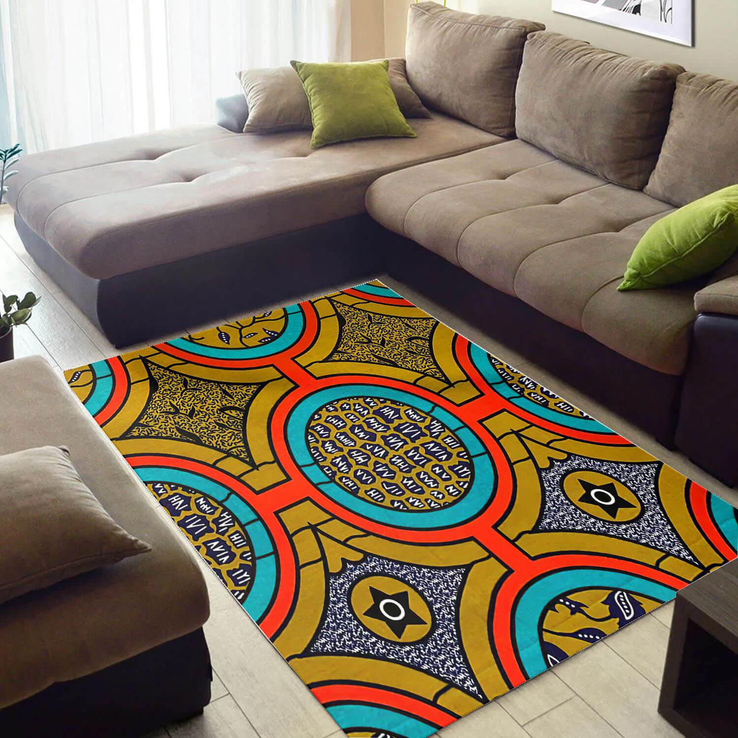 Trendy African Rug Unique African Style Afrocentric Pattern Art African Design Floor Rug African Inspired Living Room BPS3377