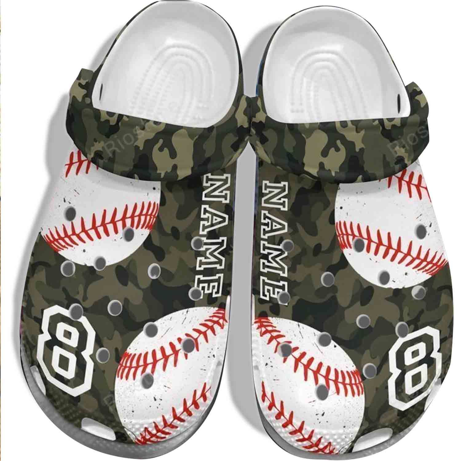 Camo Baseball Shoes Crocs For Army Veteran – Baseball Shoes Crocbland Clog Customize Name Number