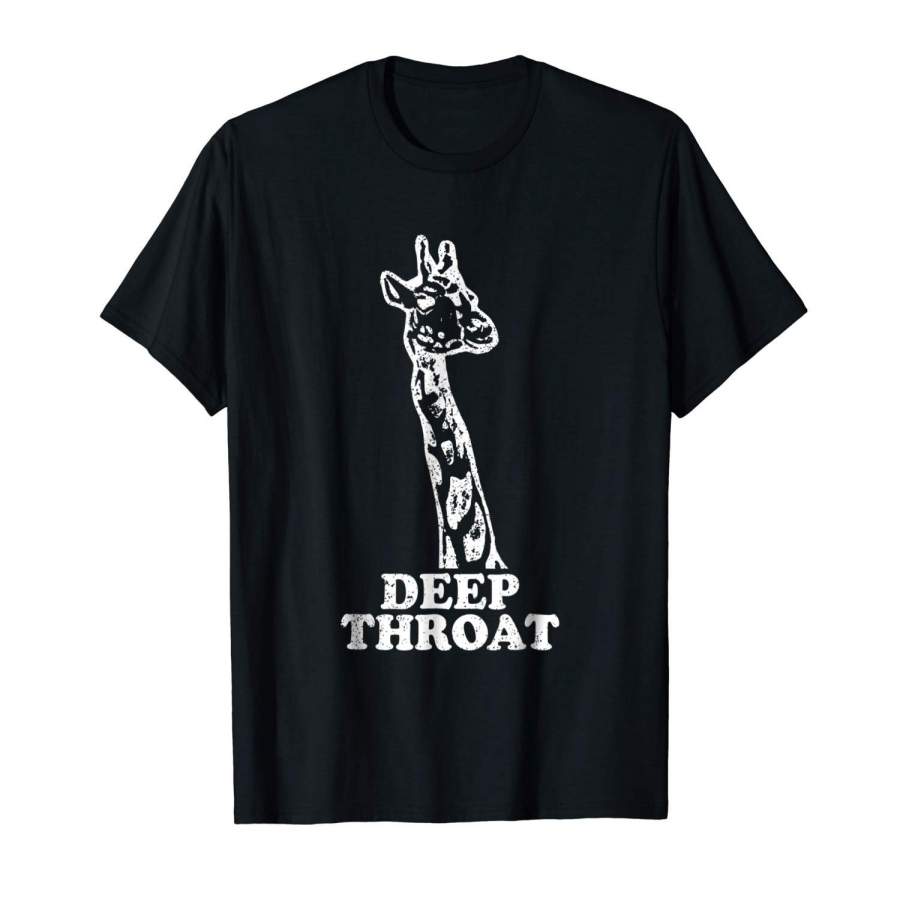 Funny Shirt Giraffe Moo Deep Throat Farm Zoo Animal Tee Men Graphic T-Shirt