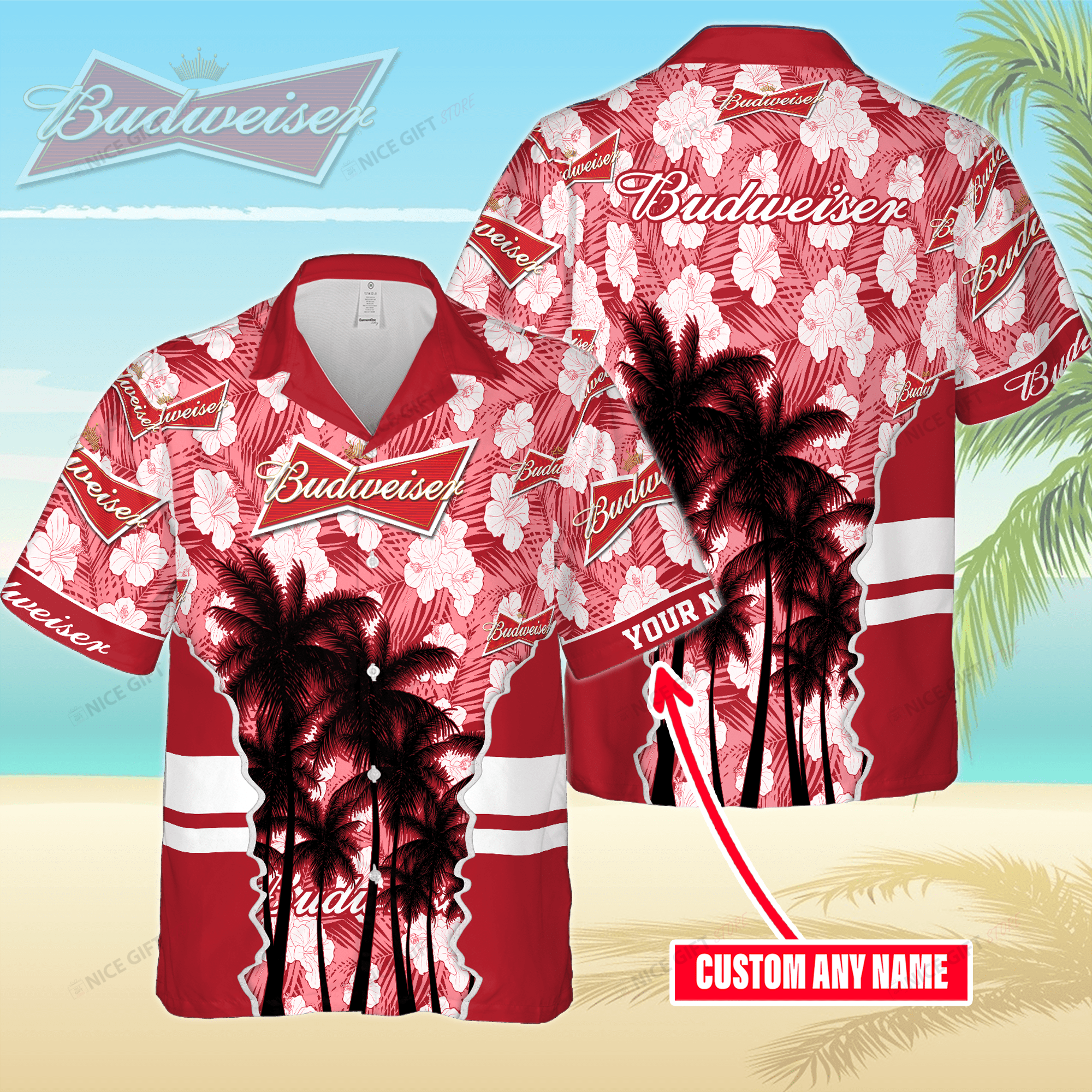 Budweiser Custom Name Hawaiian Shirt 3Hs-O6J4