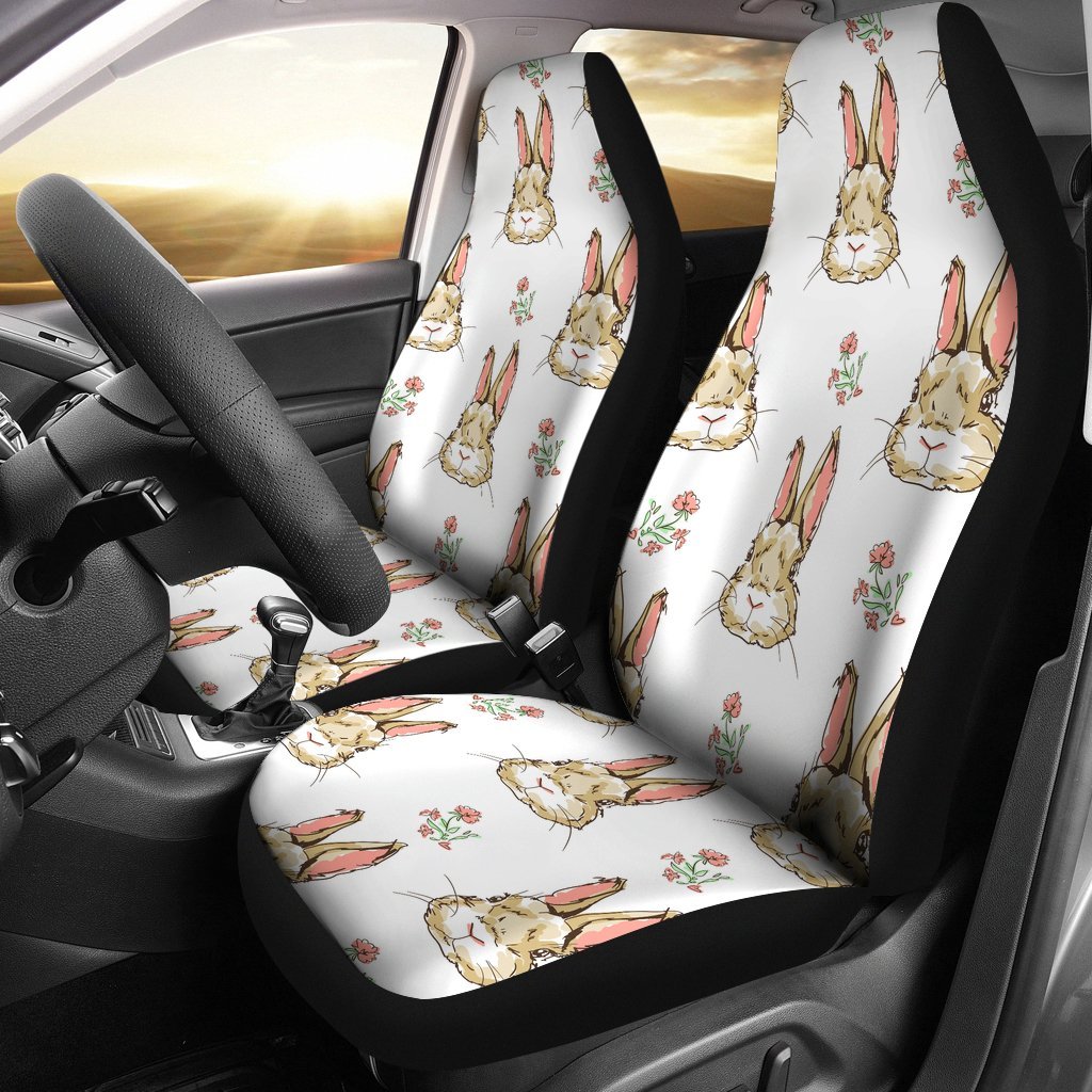 Rabbit Pattern Print Design RB09 Universal Fit Car Seat Covers