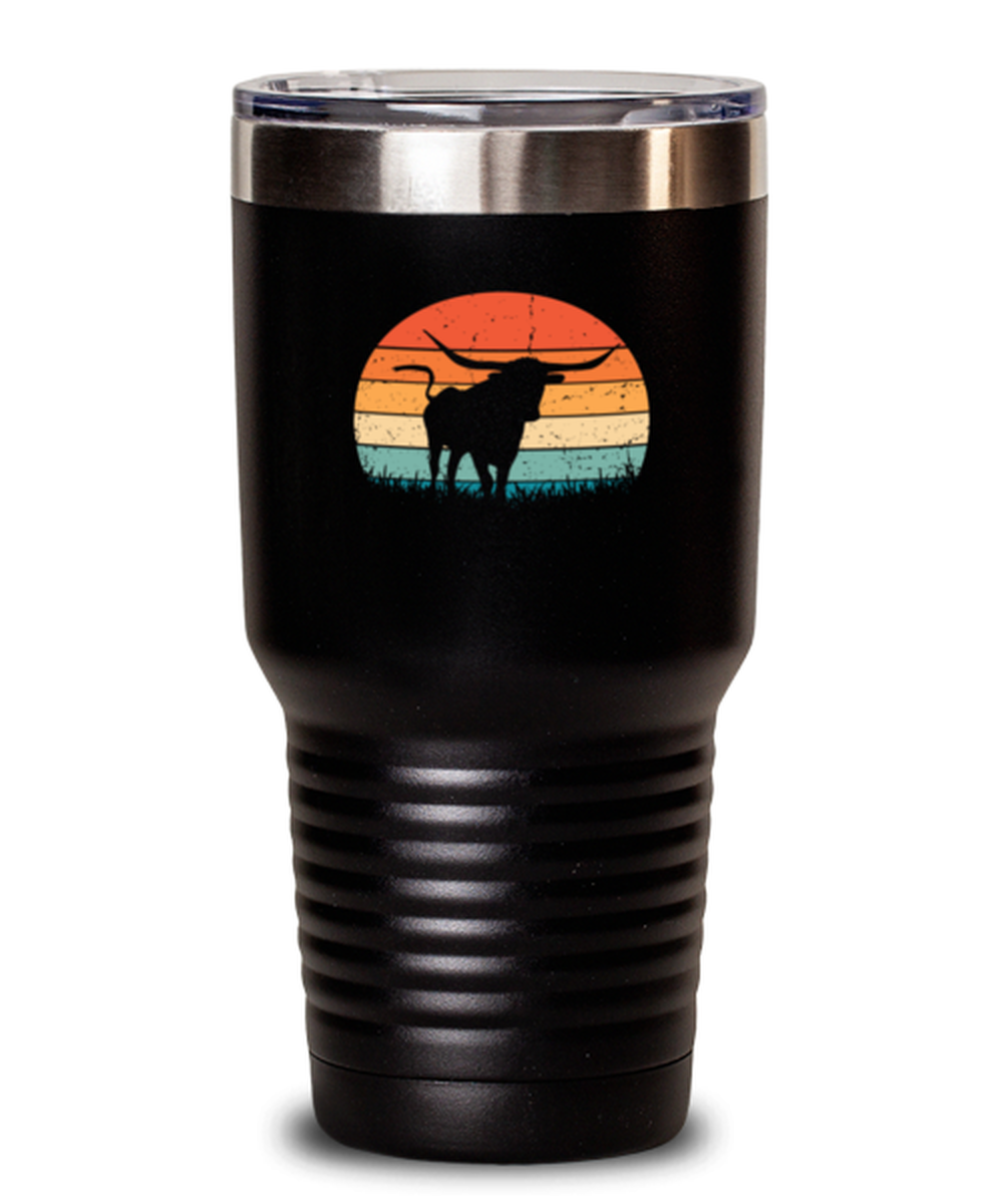 30 Oz Tumbler Stainless Steel Insulated Funny Longhorn Cattle Texas Cow Herd