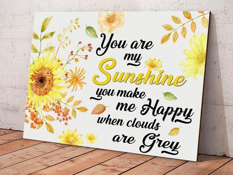 Sun Flower Canvas,Home Decor, Best Gift, You Are My Sunshine