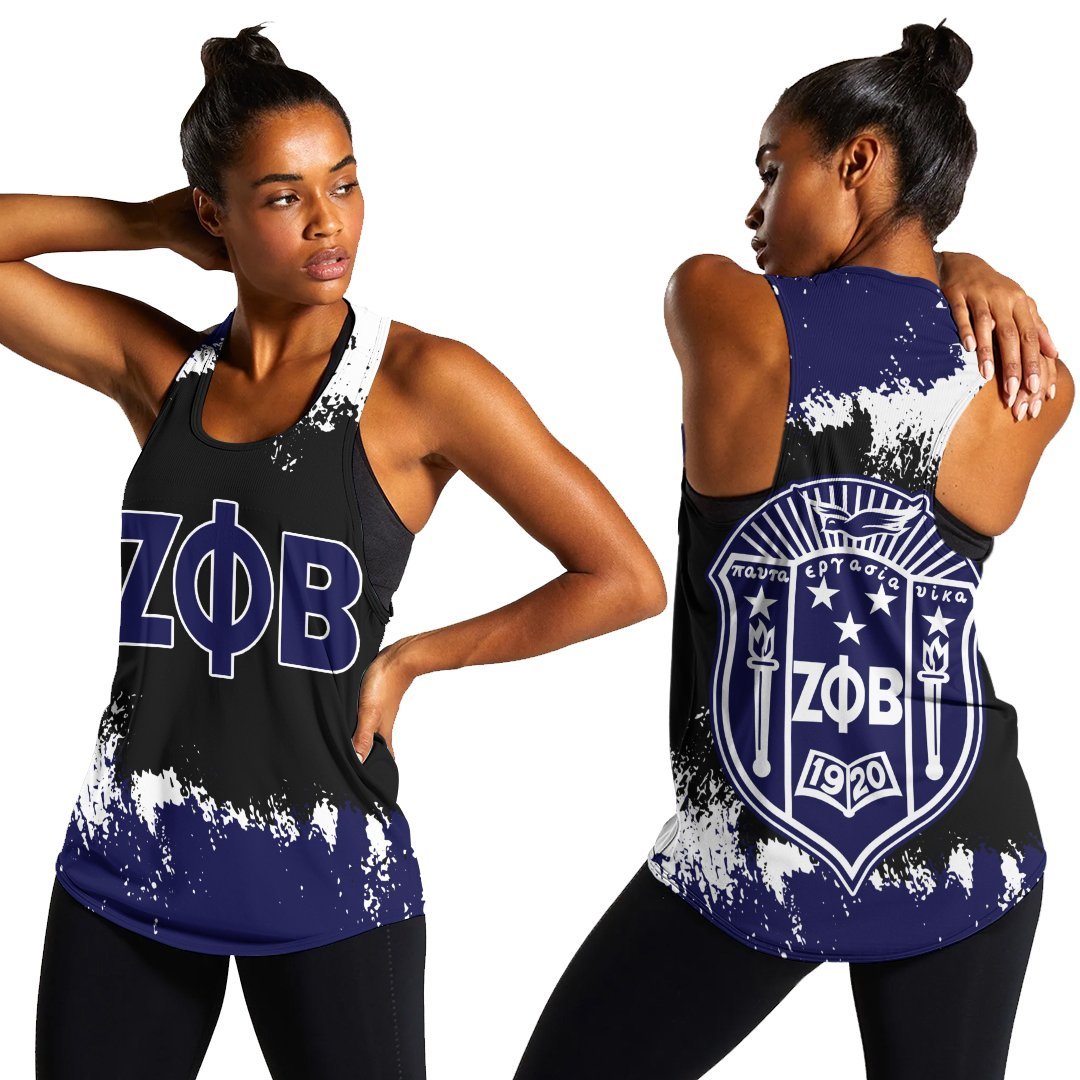 Wonderprint Tank Top Zeta Phi Beta Racerback Tank Face Style