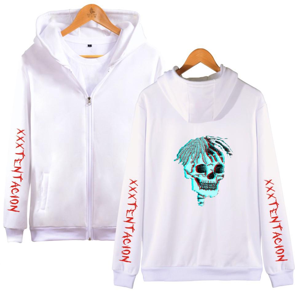 XXXTentacion Hoodies – Solid Color Rapper XXXTentacion Zip Up Hoodie