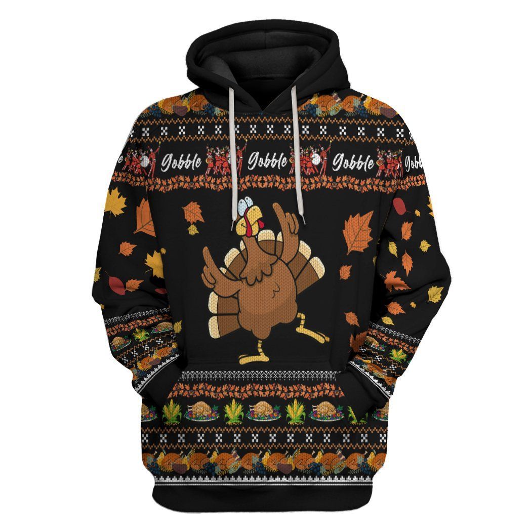 Casespring 3D Thanksgiving Turkey Ugly Sweaters Custom Hoodie Apparel