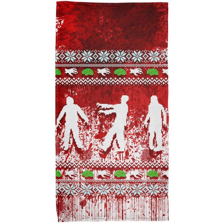 Ugly Christmas Sweater Bloody Zombie Attack Survivor All Over Beach Towel