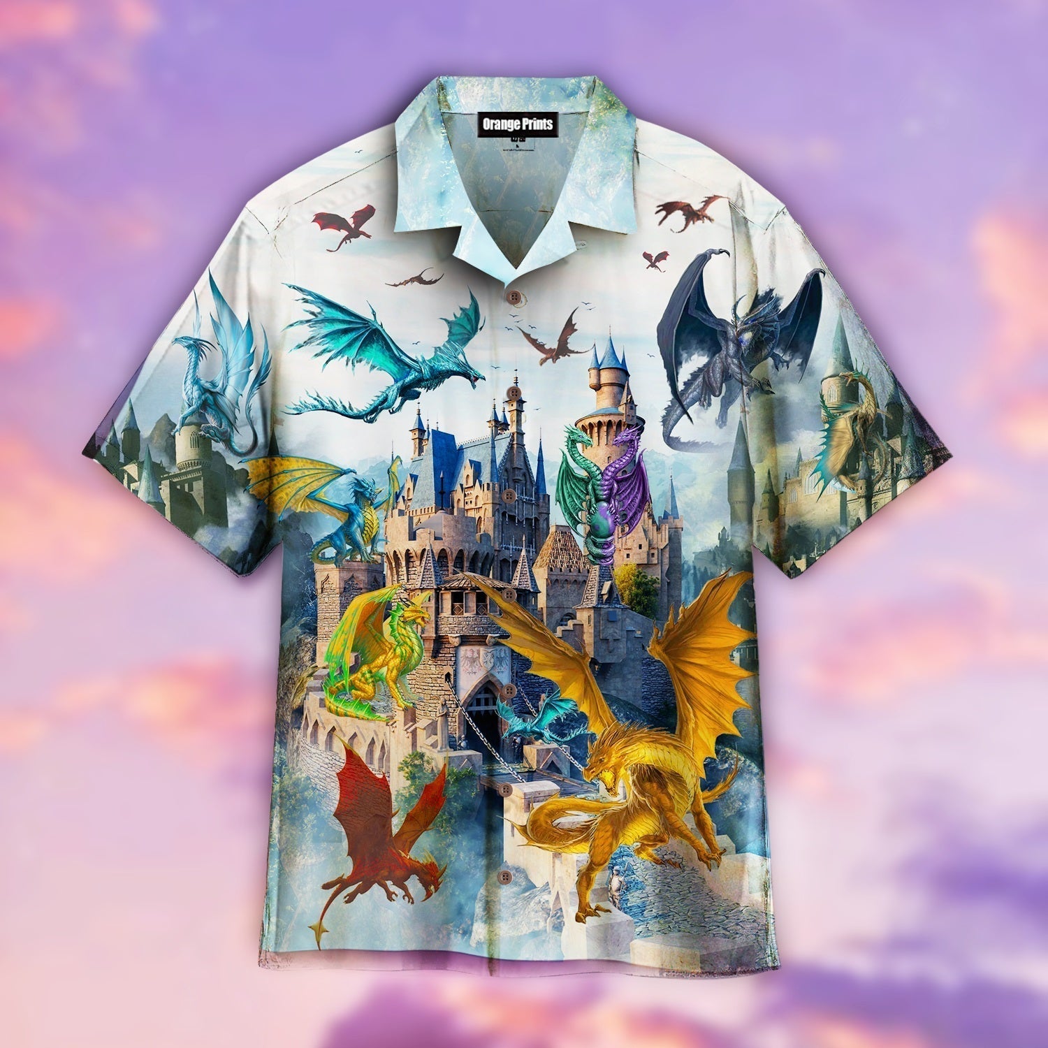 Amazing Dragons Fly In The Castle Aloha Hawaii Shirts For Men And Women Ha54522