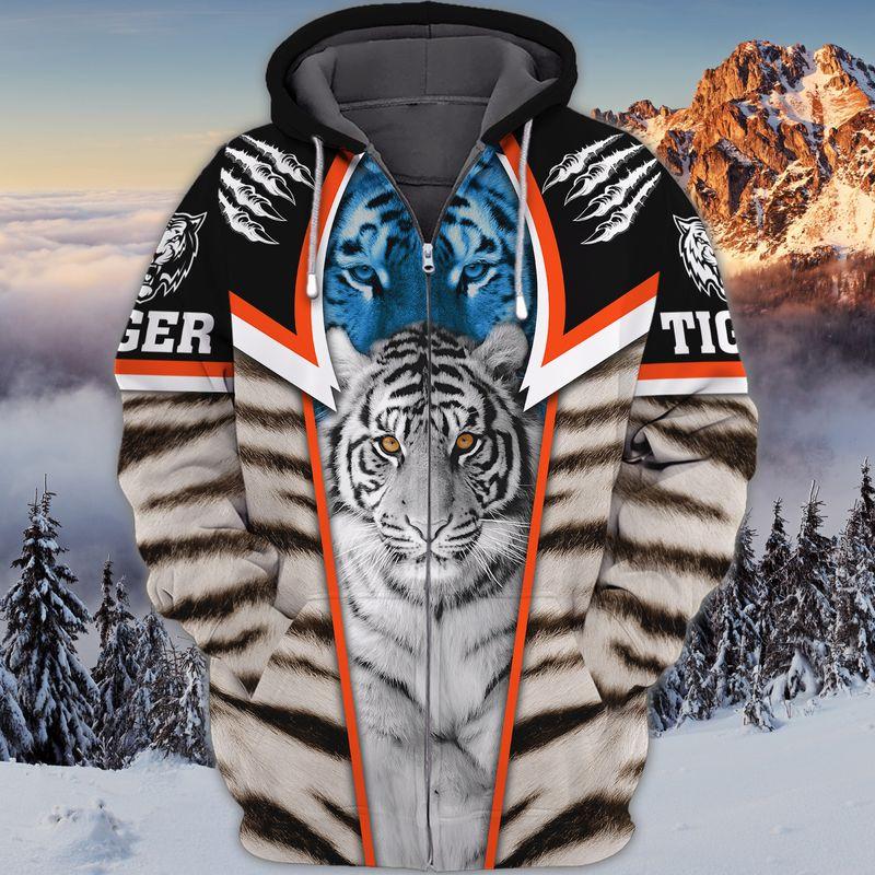 White Tiger 3D Hoodie T Shirt All Over Print Plus Size S-5Xl