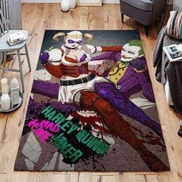 Joker & Harley Quinn Area Rug / Movie Floor Decor 19110110