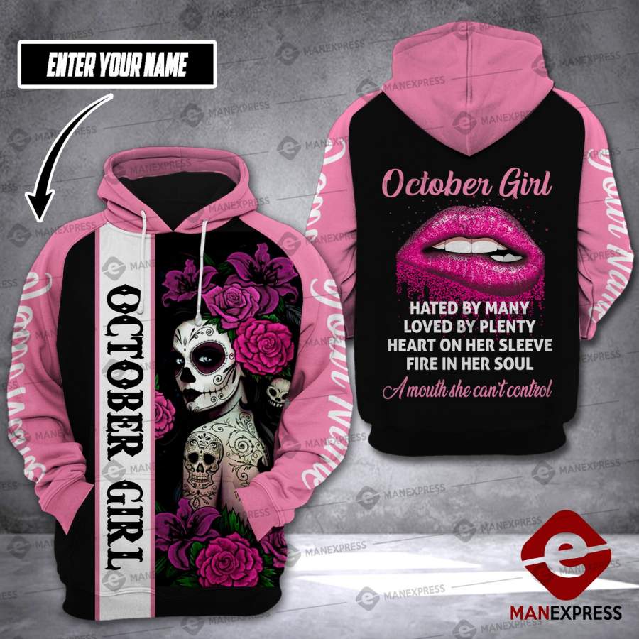 VH CUSTOMIZE  October girl tattoos HOODIE 3D ALL OVER PRINT 0610 HMD