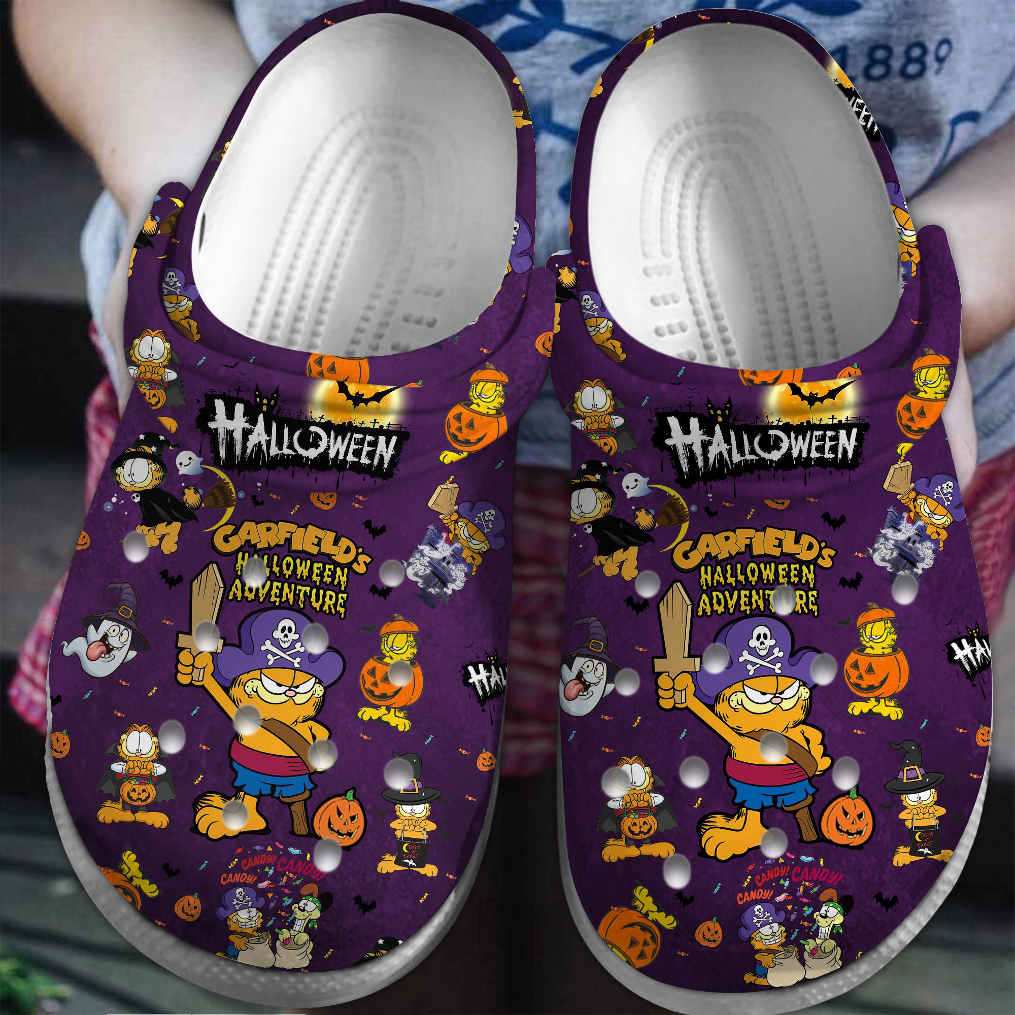 Garfield Cartoon Movie Crocs Crocband Clogs Shoes Comfortable For Men Women and Kids