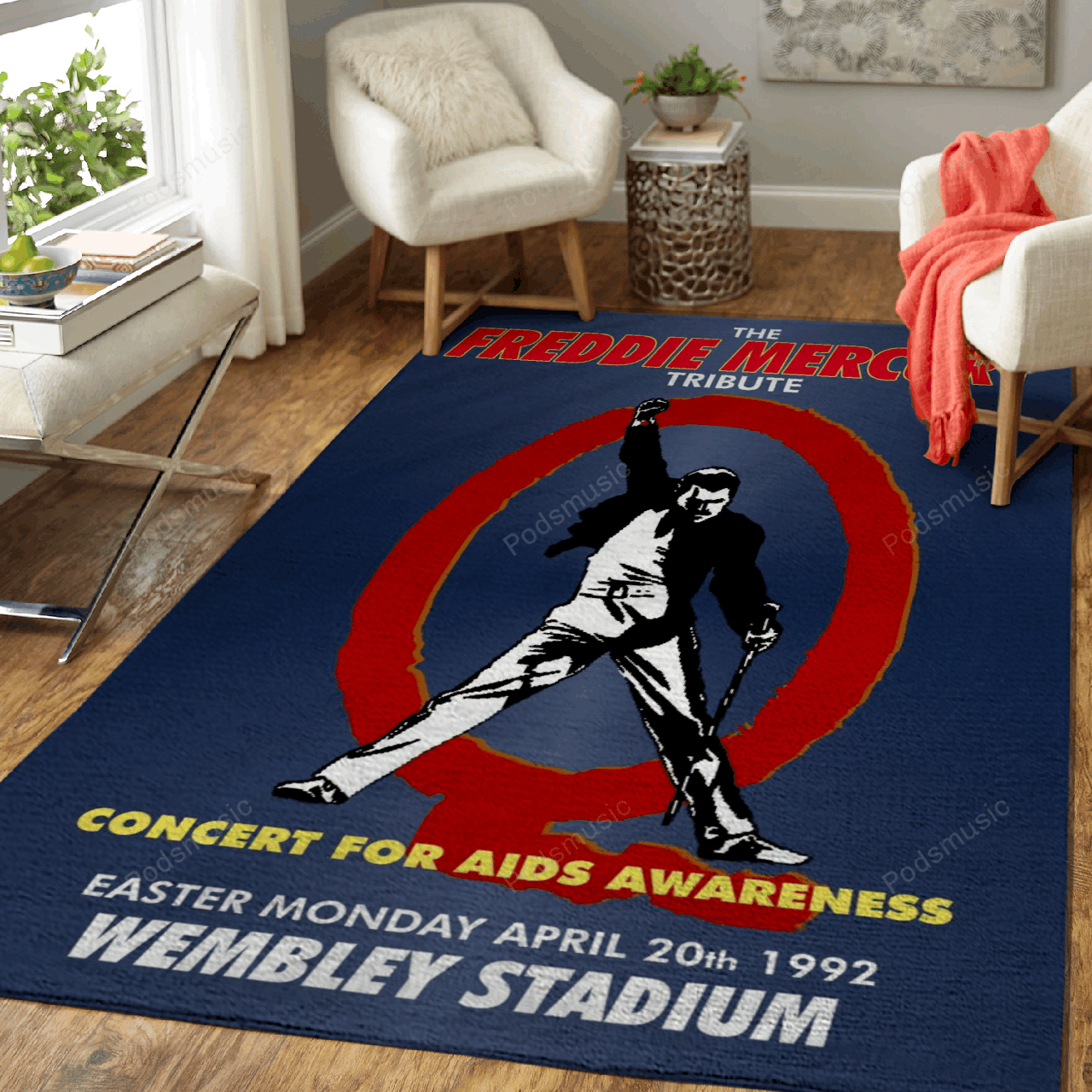 Freddie Mercury Tribute 3 – Music Art For Fans Area Rug Carpet