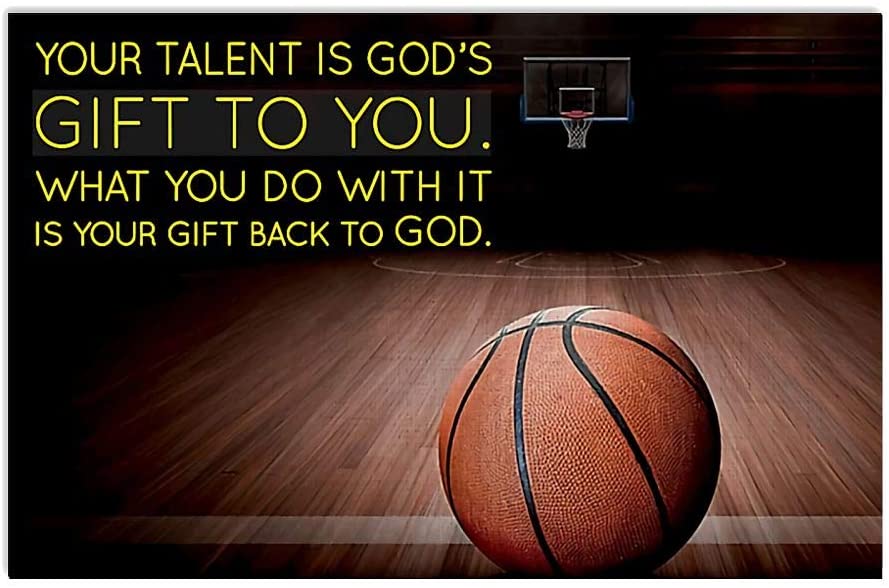 Vintage Basketbal – Your Talent Is God’S Gift To You Poster Art Print      Home Decor Gift For Men Women Family Friend On Birthday Xmas