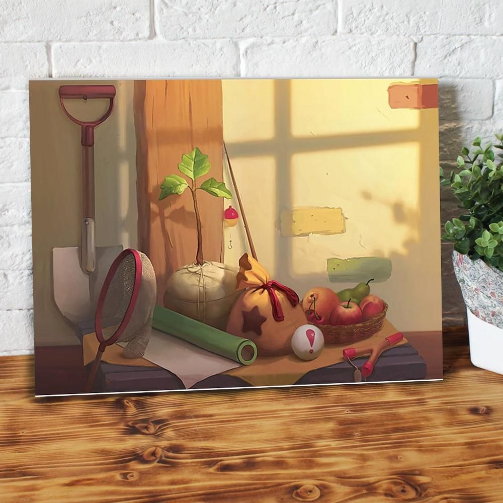 Animal Crossing Still Live Vintage Wall Art Decor Matte Canvas