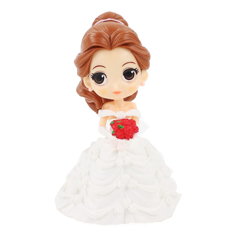 15cm Q Posket Belle Figures Toy Beauty and Beast Wedding Dress with Flowers Model Dolls Gifts for Girls alx