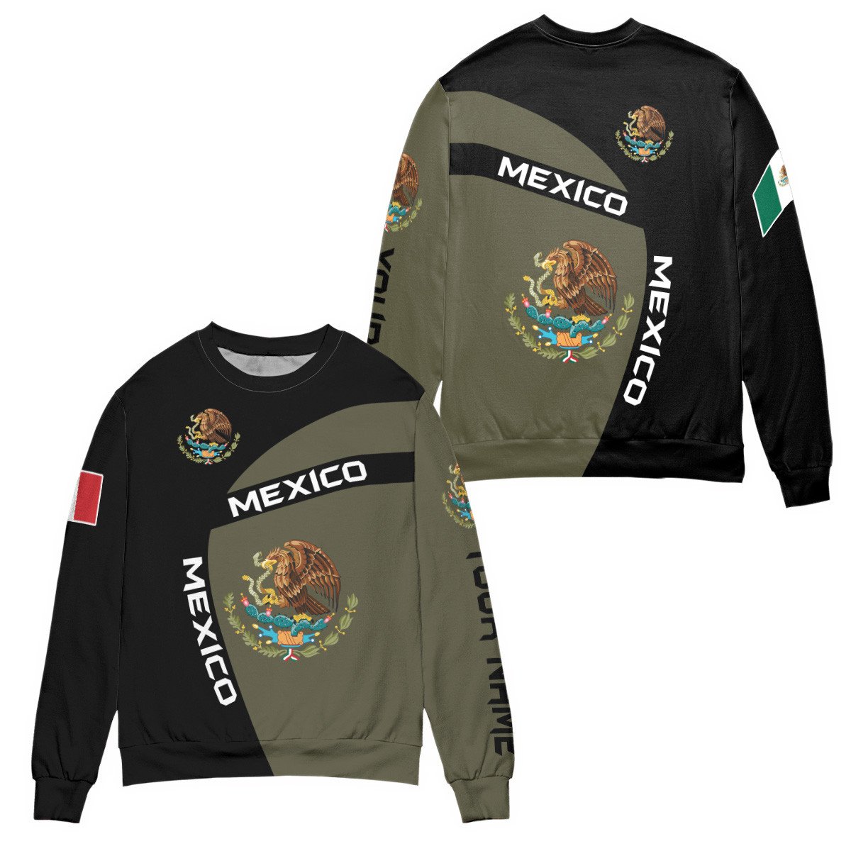 Wearzone Style Mexico Eagle Custom Name Sweatshirts #110222V