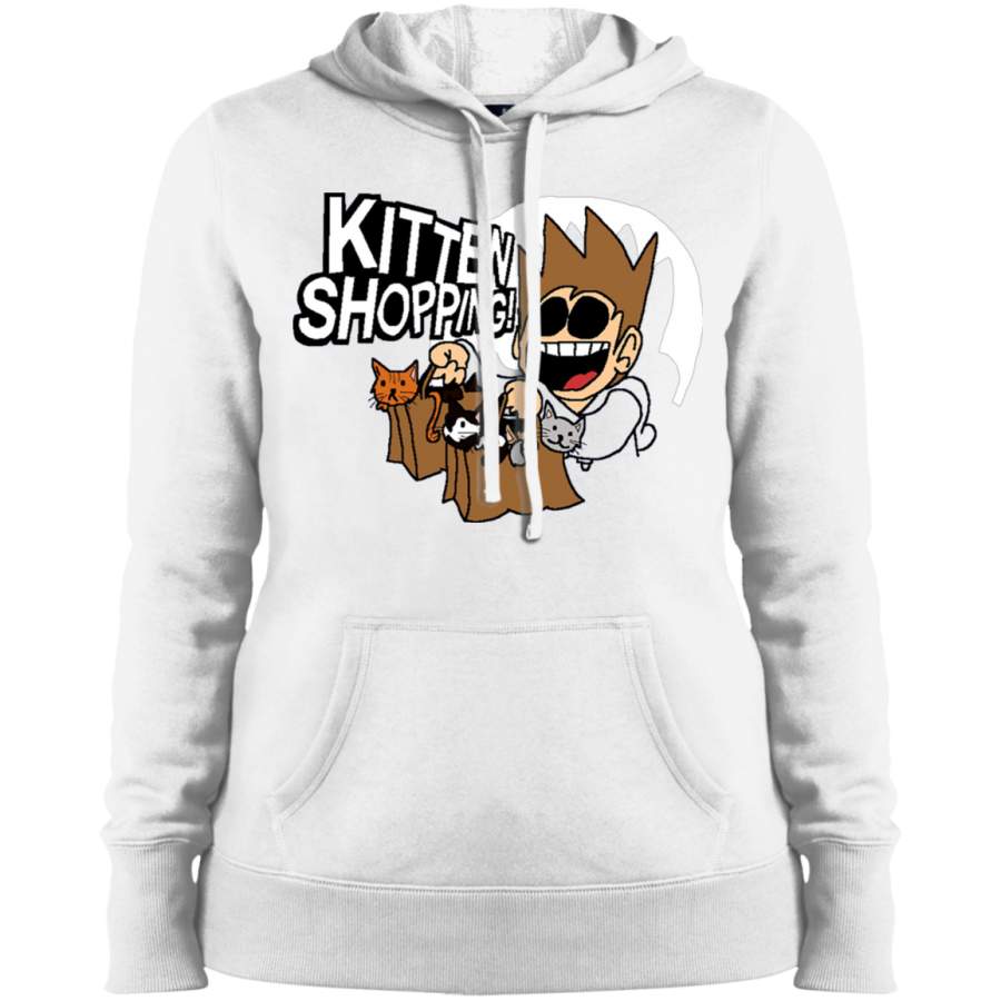 AGR EDDSWORLD KITTEN SHOPPING Ladies’ Pullover Hooded Sweatshirt