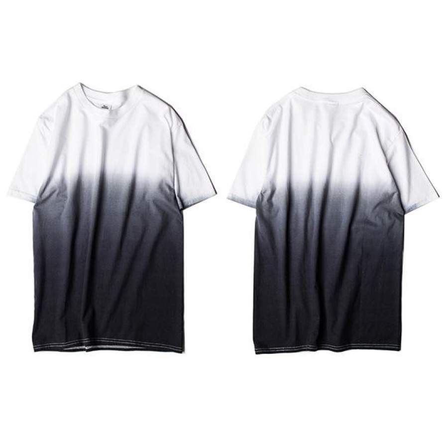 Summer Men Casual Hip Hop Street wear T shirt Oversize Top Tee Cotton Short Sleeve Gradient