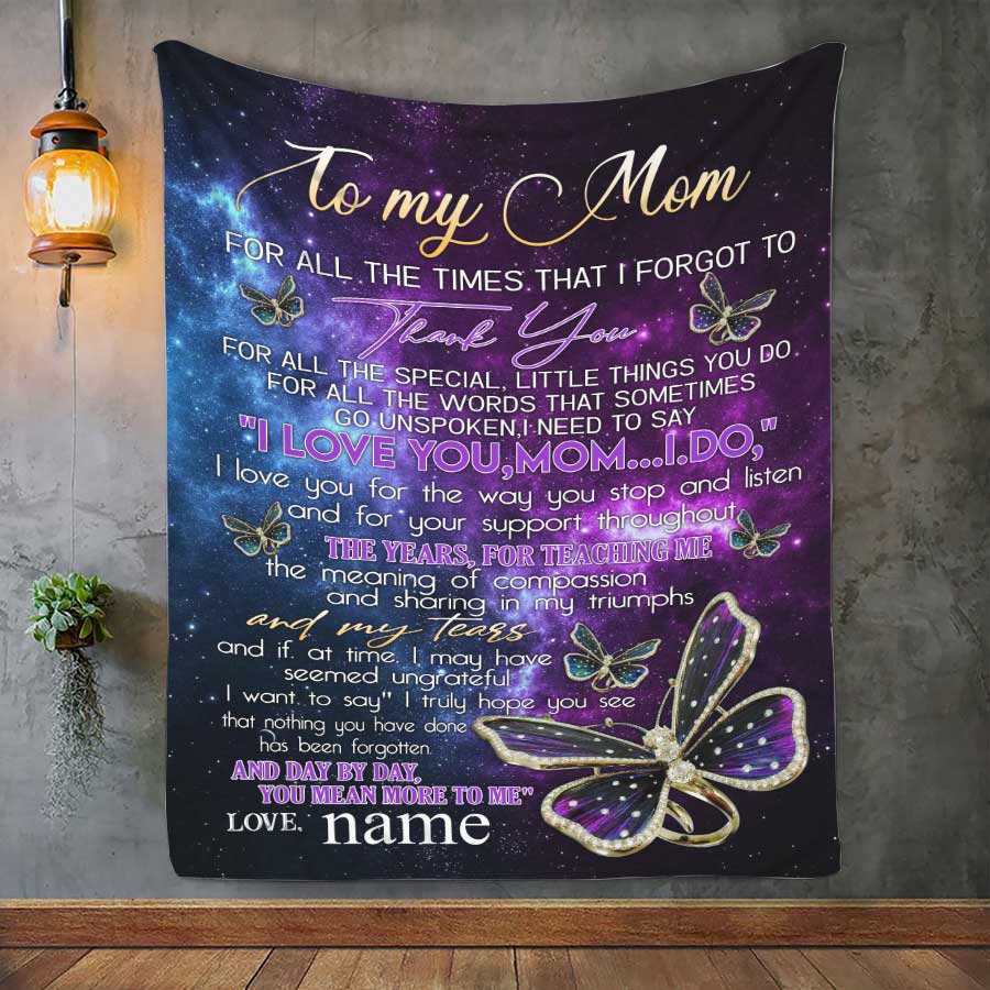 Mom Blanket – To Mom Gift From Daughter, Mom Christmas Birthday Valentine Mother’S Day, Mother Throw Blanket Personalized Blanket