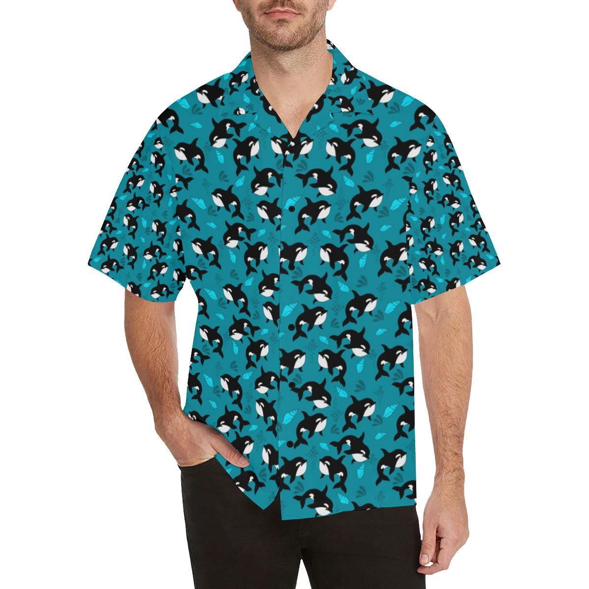 Whale Sea Design Themed Print Hawaiian Shirt