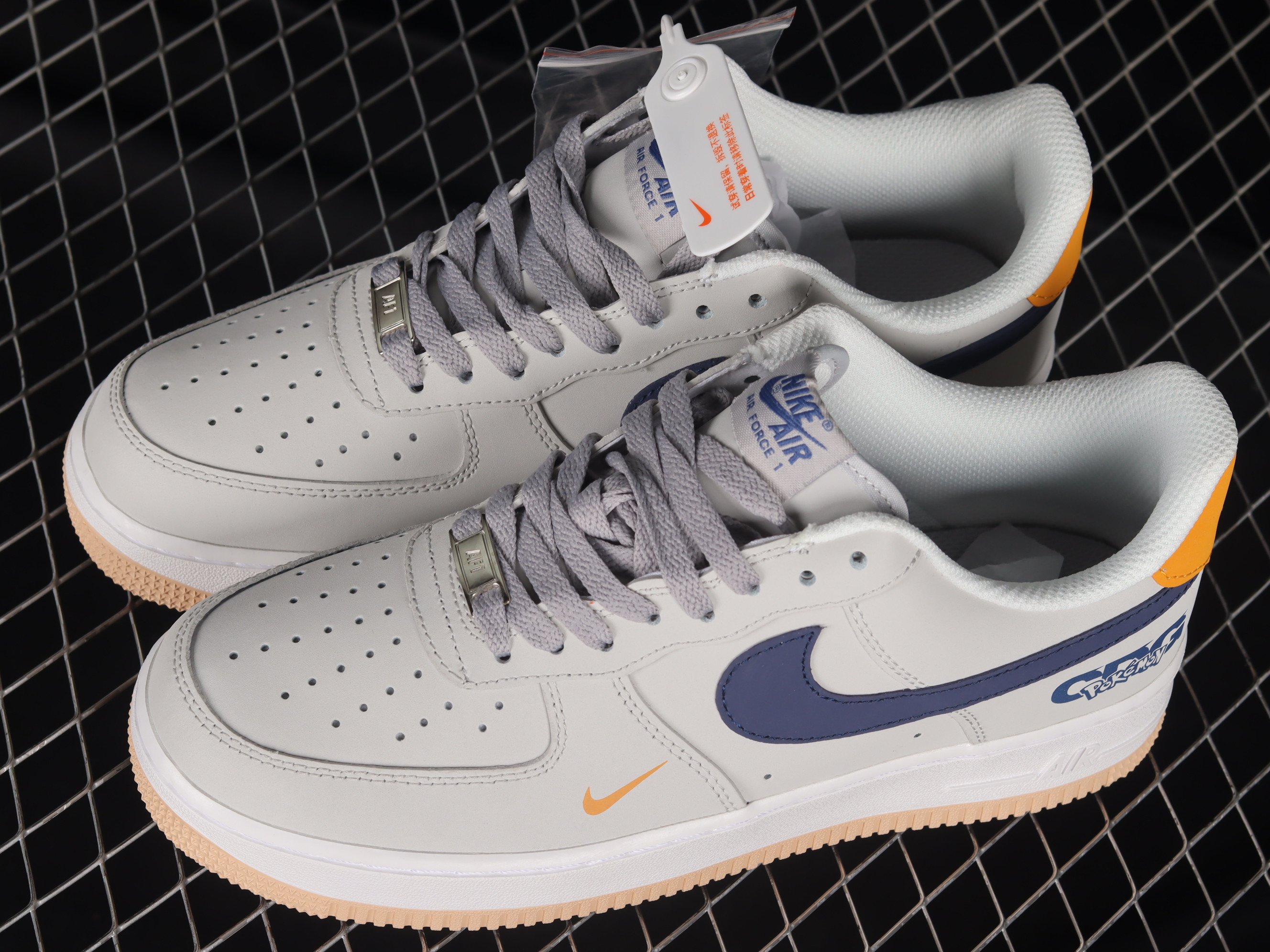 Nike Air Force 1’07 Low Shoes Sneakers – Gray Navy Blue SNK515965481