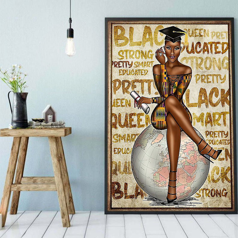 Black African American Canvas Art Retro Afro Poster African American Women Black King Glamorous Canvas Home Decoration