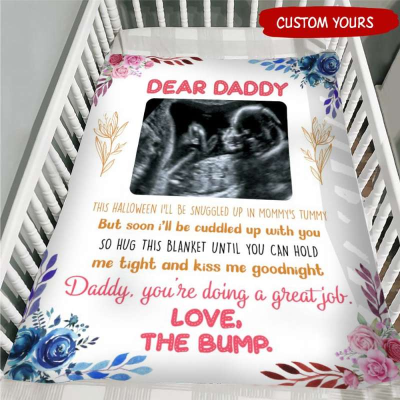 Personalized This Halloween Hug This Blanket, Ultrasound Blanket Gift For Daddy To Be