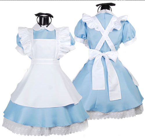 Anime Alice In Wonderland Cosplay Costume Lolita Dress Kawail Maid Apron Fantasia Carnival Halloween Costumes for Women Girl alx