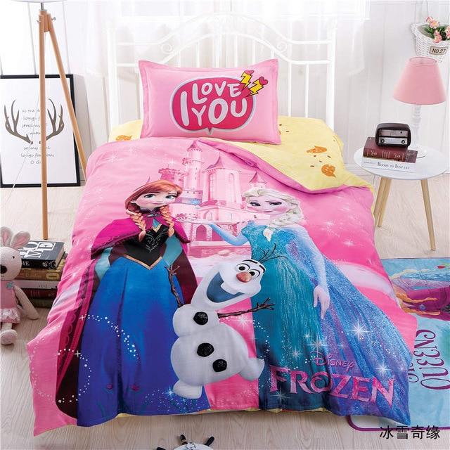 100% Cotton Amazing Blue Frozen Elsa Princess Duvet Bedding Set Twin Full-Queen 600TC 3D Printed