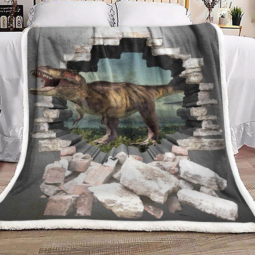 3D Dinosaur Hn2310001F Sherpa Fleece Blanket